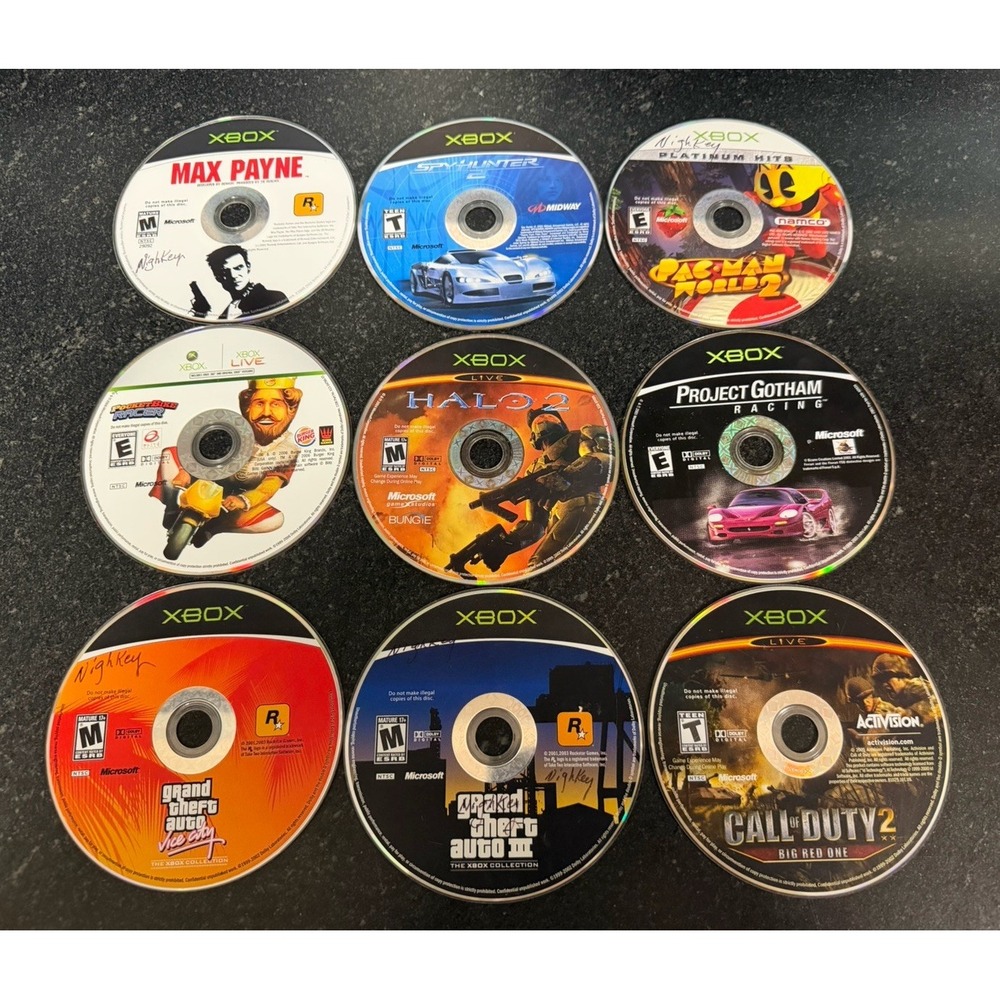 Lot 9 Original Xbox Games GTA Vice City Halo 2 Max Payne Call of Duty Untested